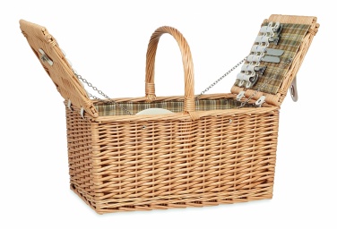 Logo trade promotional giveaway photo of: Wicker picnic basket 4 people