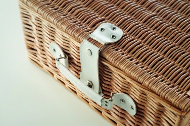 Logo trade promotional merchandise picture of: Wicker picnic basket 4 people