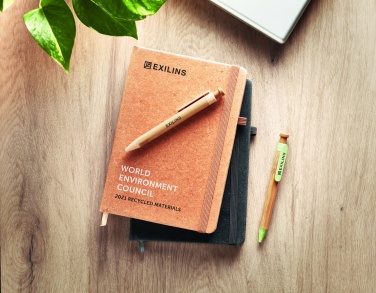 Logo trade advertising product photo of: Recycled Leather A5 notebook