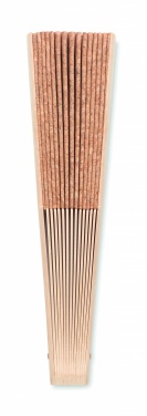 Logo trade promotional items image of: Wood hand fan with cork fabric