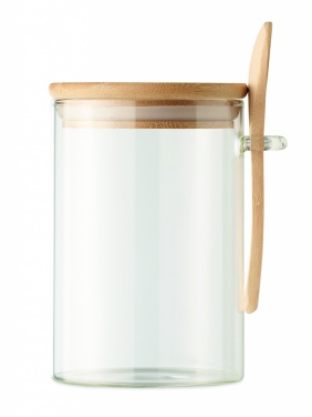 Logotrade business gift image of: Glass jar with spoon 600 ml