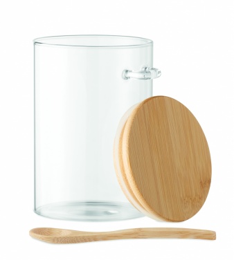 Logo trade corporate gift photo of: Glass jar with spoon 600 ml