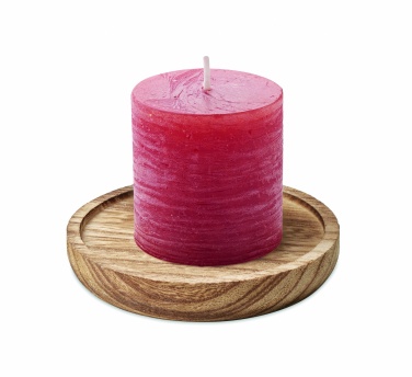 Logotrade promotional giveaway picture of: Candle on round wooden base