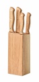 5 piece knife set in base, Wood