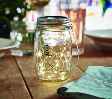 Logo trade promotional merchandise image of: Solar mason jar outdoor lamp