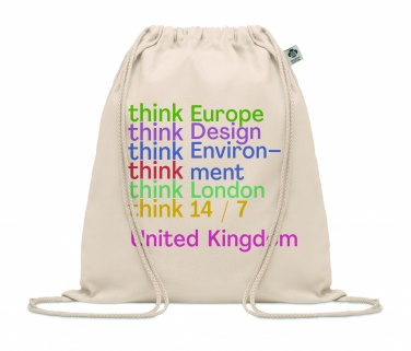 Logo trade promotional gift photo of: Organic cotton drawstring bag