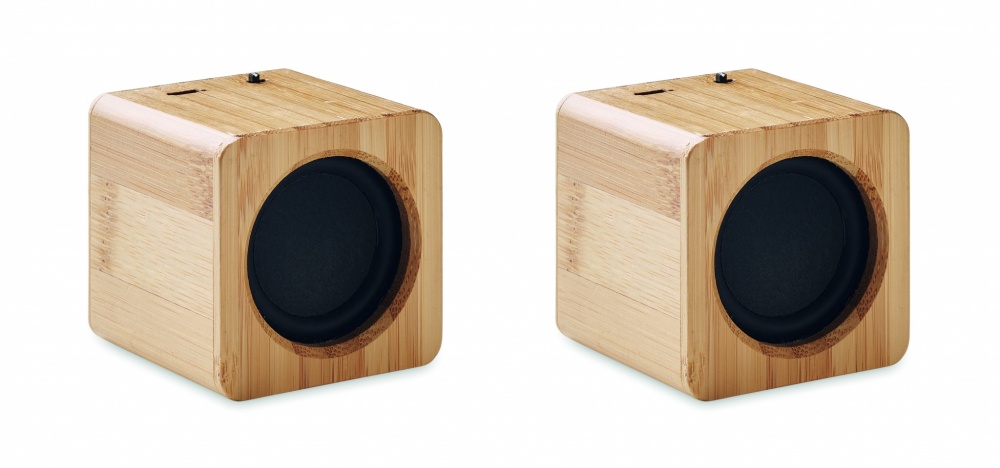 Logotrade advertising product image of: Set of Bamboo wireless speaker