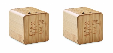 Logotrade promotional products photo of: Set of Bamboo wireless speaker