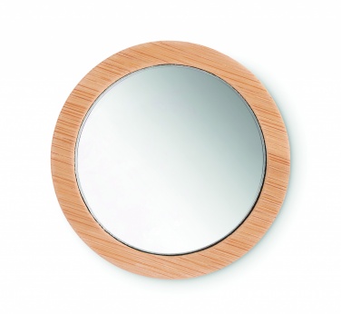 Logo trade business gifts image of: Bamboo make-up mirror