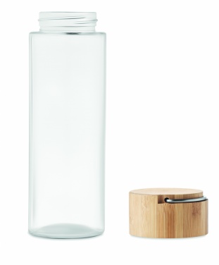 Logo trade corporate gift photo of: Glass bottle 500ml bamboo lid