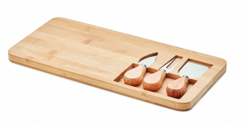 Logotrade promotional product picture of: Bamboo Cheese board set Leipzig