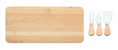 Logo trade advertising product photo of: Bamboo Cheese board set Leipzig