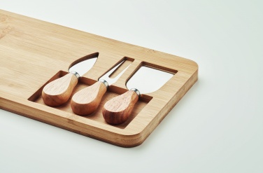 Logo trade business gift photo of: Bamboo Cheese board set Leipzig