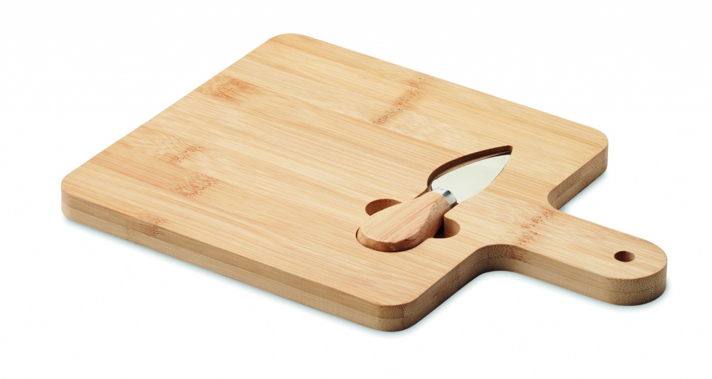 Logo trade corporate gift photo of: Cheese board set in bamboo Bremen