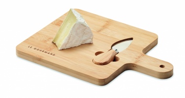 Logo trade corporate gifts picture of: Cheese board set in bamboo Bremen