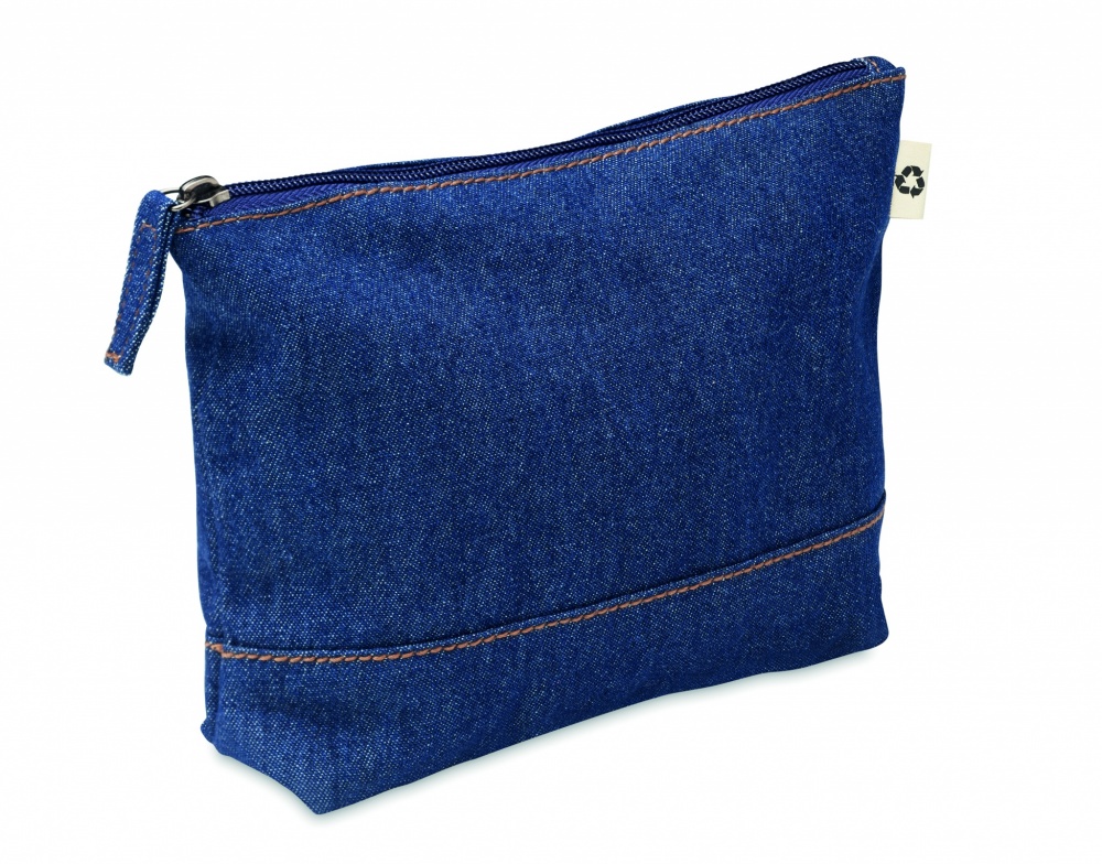 Logo trade promotional merchandise image of: Recycled denim cosmetic pouch