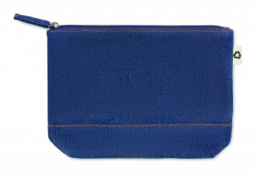 Logo trade promotional giveaways image of: Recycled denim cosmetic pouch