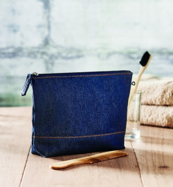 Logotrade promotional merchandise photo of: Recycled denim cosmetic pouch