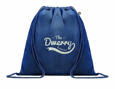 Logo trade promotional merchandise image of: Recycled denim drawstring bag