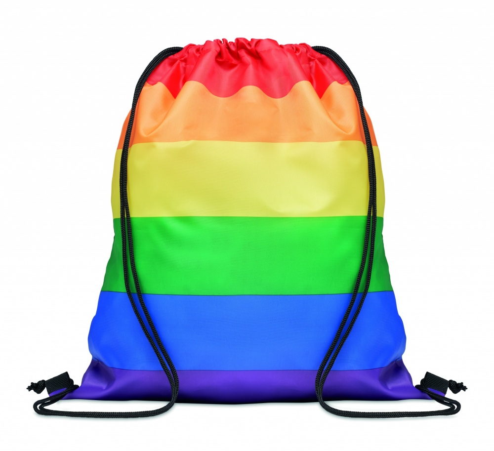 Logotrade corporate gift picture of: Rainbow RPET drawstring bag