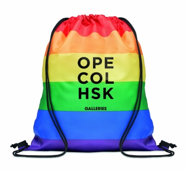 Logo trade advertising product photo of: Rainbow RPET drawstring bag