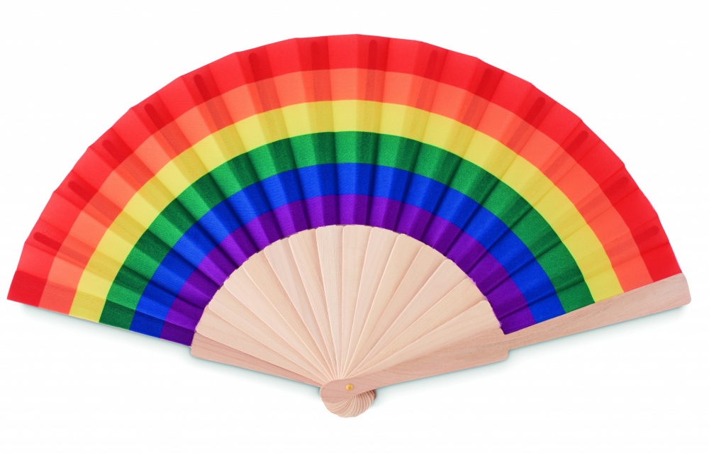 Logotrade corporate gift image of: Rainbow wooden hand fan