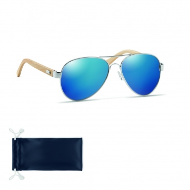 Logo trade promotional merchandise photo of: Bamboo sunglasses in pouch TARTU