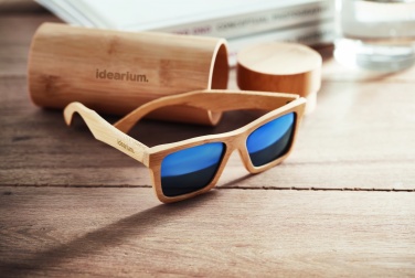 Logotrade advertising product picture of: Sunglasses and case in bamboo KEILA