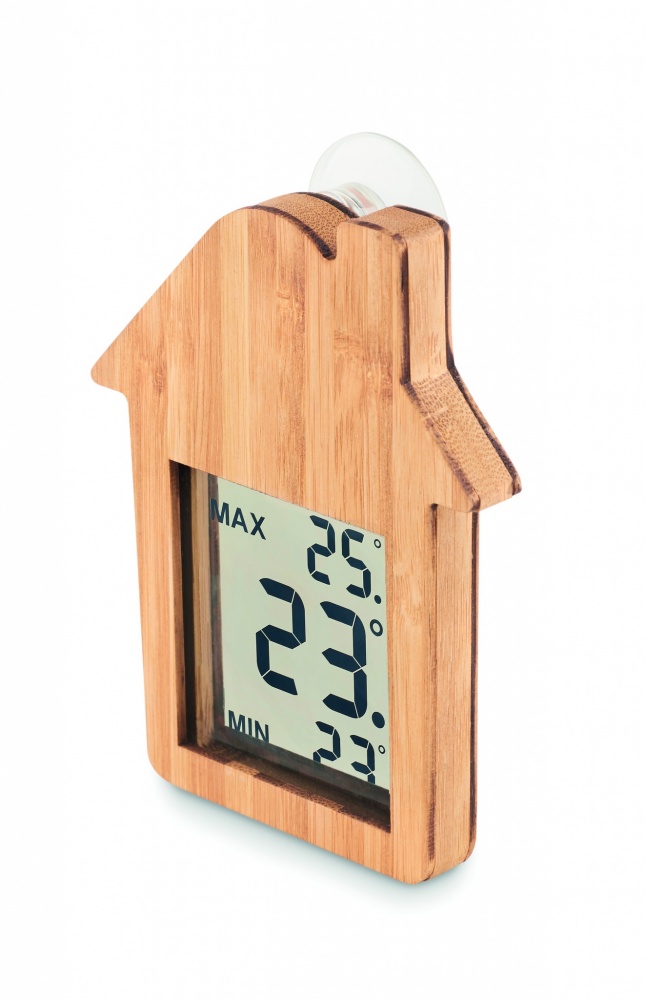 Logotrade promotional gift image of: Bamboo weather station HISA