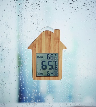 Logo trade promotional giveaways image of: Bamboo weather station HISA