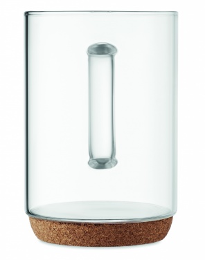 Logo trade advertising product photo of: Glass mug 400ml with cork base