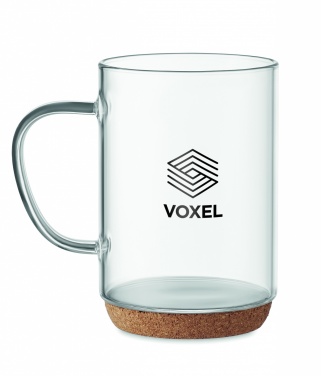 Logotrade corporate gift picture of: Glass mug 400ml with cork base