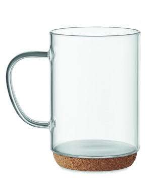 Logo trade promotional gifts picture of: Glass mug 400ml with cork base