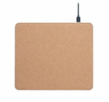 Logo trade promotional giveaway photo of: Cork mouse mat charger 15W