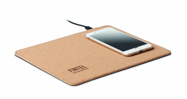 Logo trade promotional products picture of: Cork mouse mat charger 15W