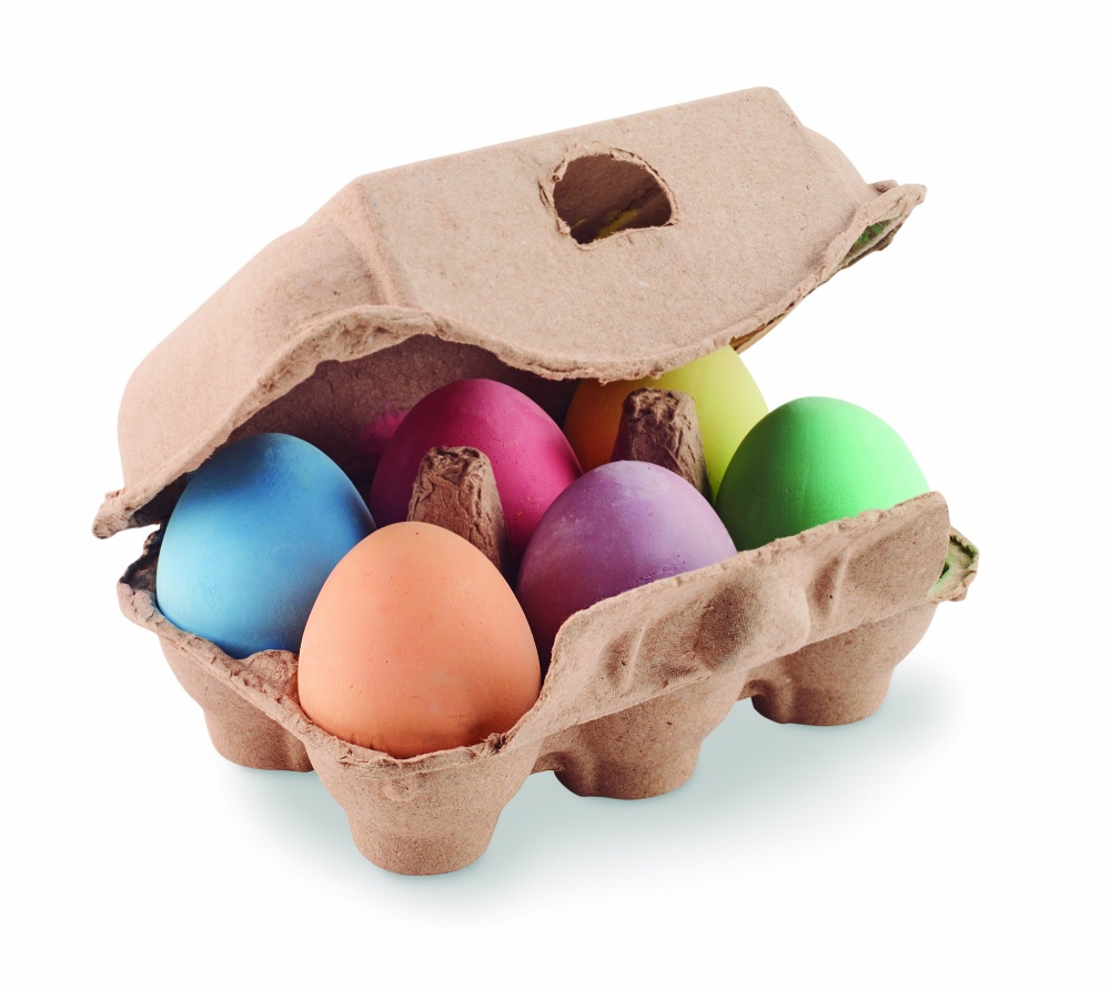 Logo trade promotional products image of: 6 chalk eggs in box