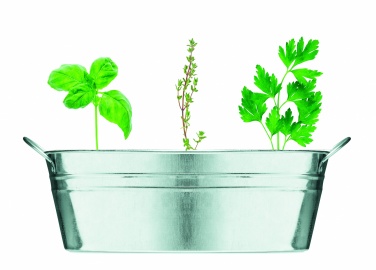 Logotrade promotional item picture of: Zinc tub with 3 herbs seeds