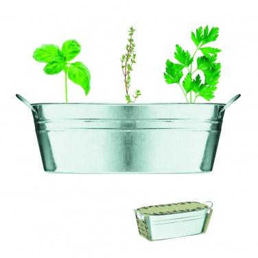 Logo trade promotional gifts image of: Zinc tub with 3 herbs seeds