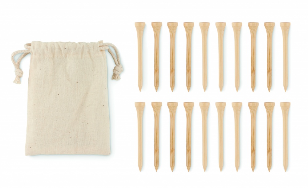 Logo trade promotional merchandise photo of: 20 bamboo golf tees set