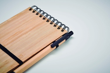 Logotrade promotional giveaway picture of: A6 bamboo notepad with pen SONORABAM