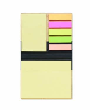 Logo trade promotional merchandise image of: Bamboo sticky note memo pad