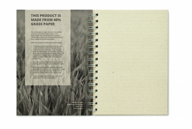 Logo trade promotional merchandise image of: A5 grass notebook 80 lined