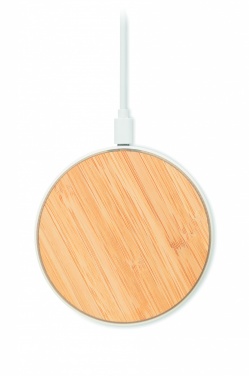 Logo trade promotional items image of: Bamboo wireless charger 10W