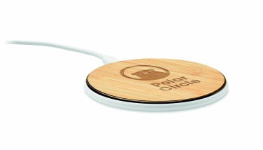 Logo trade corporate gifts image of: Bamboo wireless charger 10W