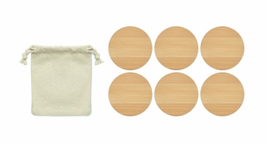 Logotrade promotional merchandise image of: Set of 6 bamboo coasters