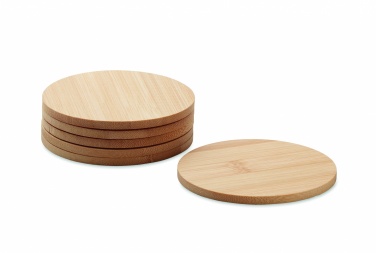 Logotrade promotional product picture of: Set of 6 bamboo coasters