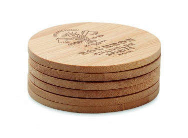 Logotrade promotional product image of: Set of 6 bamboo coasters