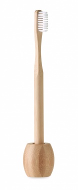 Logo trade promotional gifts picture of: Bamboo tooth brush with stand