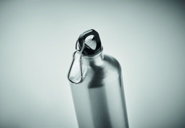 Logo trade business gifts image of: 1000 ml single-walled aluminum water bottle with a carabiner