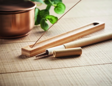 Logo trade promotional giveaways image of: Incense set in bamboo